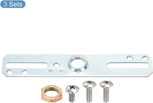 MECCANIXITY Light Fixture Crossbar Kit, 100x20mm Mounting Bracket for Ceiling Light, Silver Tone 3 Set