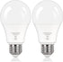 PARTPHONER A19 LED Light Bulbs, 60W Equivalent Efficient 9W, 900 Lumens, 3 Color Light Modes, Pack of 2