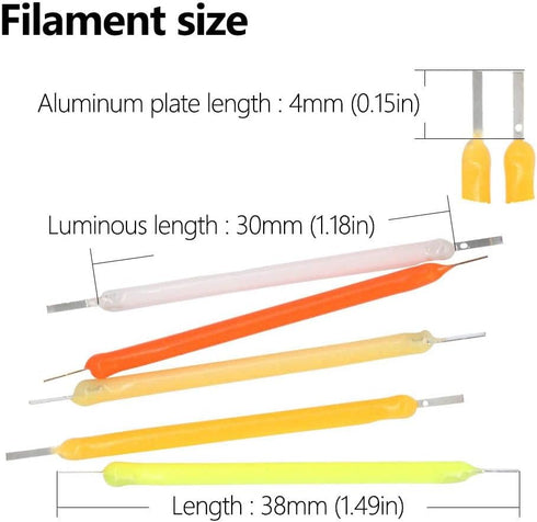 generic 10 3V 120MA 38MM Bulb Bulbs Bulb Pcs LED Filament Edison LED Incandescent Light Accessories,Cold/Warm