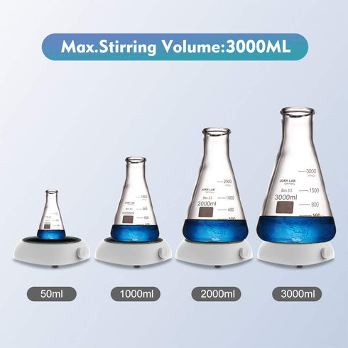 JOANLAB Mini Stir Plate Magnetic Lab Stirrer with Stir Bar, 3000ml Magnetic Mixer