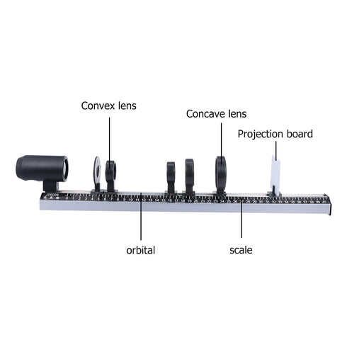 50cm Set ULTECHNOVO Physical Optics Experiment Kit with Optical Bench, Professional Glass Convex Concave Lens