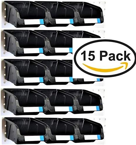(15 WallPeg Pegboard Bins Fit Standard Peg Board Panels- Kit Organize Hardware, Accessories, Attachments, Workbench