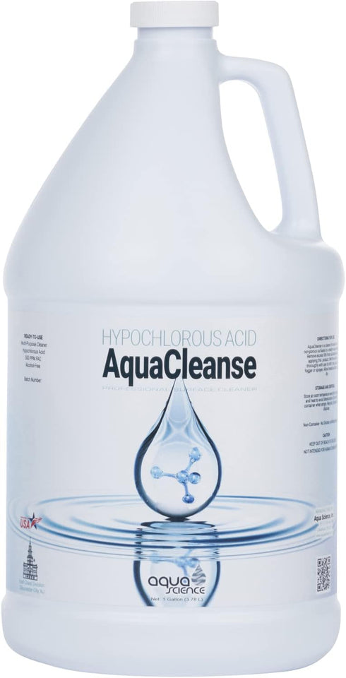 AquaCleanse Hypochlorous Acid 500PPM All-Purpose Cleaner Spray (1 Gallon) 3X Stronger Than
