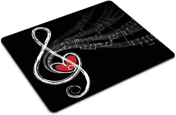 Custom Smooffly Gaming Mouse Pad, Treble Love and Music Notes, Non-Slip Rubber Comfortable Design