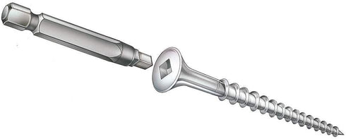2 Set 1/4" Square Drive Bits - Long Impact Driver Bit w/Hardened Steel Tip & Hex Shank To Reduce Stripouts & Increase