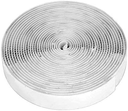 16 Feet Length 0.75 Inch Width Hook and Loop with Strong Self Adhesive Tape Strip - White
