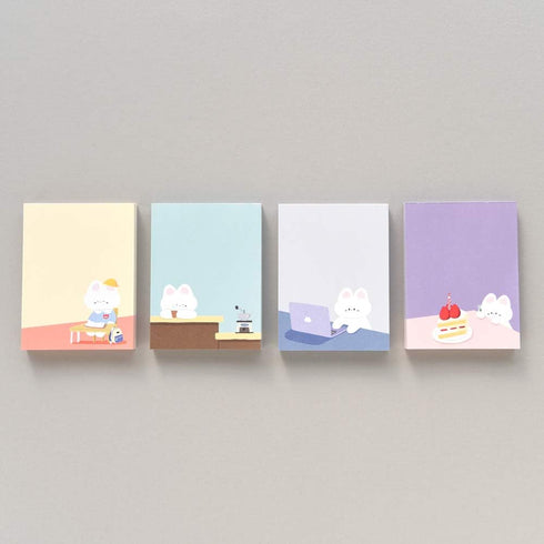 SET 4 Packs, 4 100 400 Monolike Memopad Gureum's Daily Life design - Different Designs, Sheets Per Pad, Total Sheets