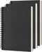 DSTELIN Blank Spiral Notebook, 3-Pack, Soft Cover, 100 Pages / 50 Sheets, 7.5 x 5.1 inch, 100GSM, Black Sketch Book