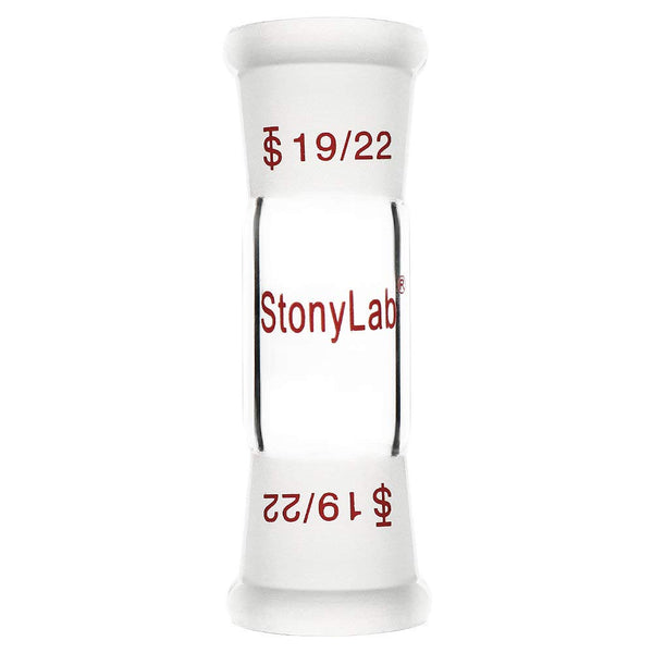 stonylab Glass Connecting Adapter, Borosilicate Glass 30mm for Two 19/22 Ground Taper Joints, Lab Supply