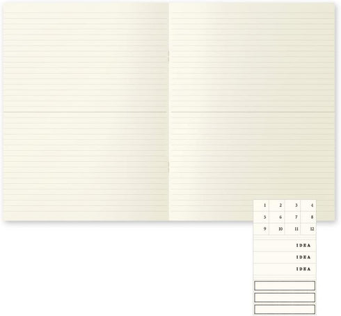 DESIGNPHIL Midori 15307006 Notebook, MD Notebook, Light, A4 Variable Size, Horizontal Ruled, Set of 3