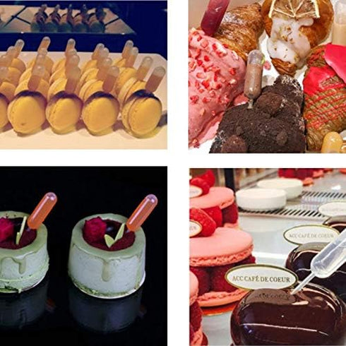 Dessert Pipettes 4ml - 60PCS Plastic Squeeze Transfer Pipettes Dropper Liquid Injector for Cupcake Strawberries