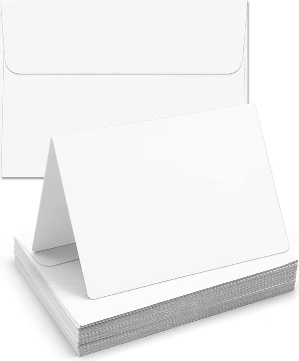 Blank-Cards-and-Envelopes 60 Pack - 5 x 7 Folded Cardstock with A7 White Envelopes for Invitation, Heavyweight