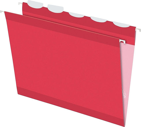 Pendaflex Ready-Tab Reinforced Hanging File Folders - Letter Size, Red, 25/BX (42623)