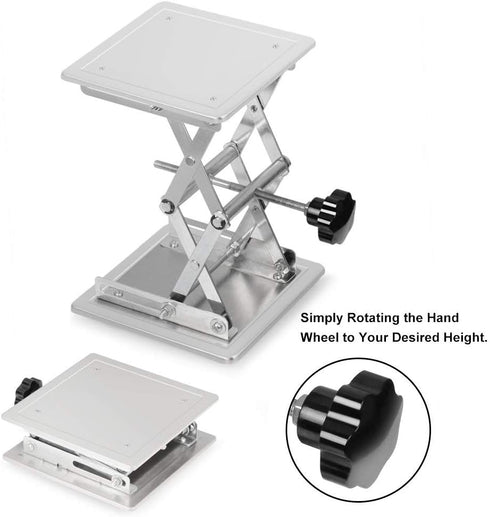 stonylab 8 inch x 8 inch Lab Scissors Jack, 200 x 200 mm Stainless Steel Laboratory Lift Stand Table, 15KG Support