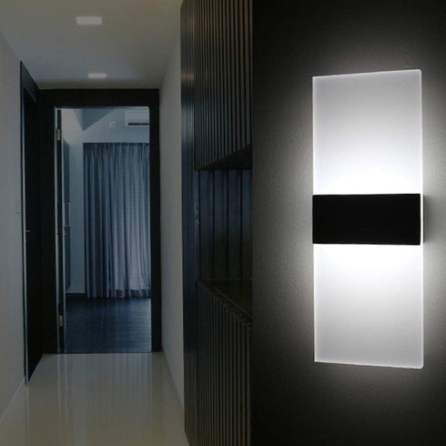 Mobestech LED Wall Light Modern Acrylic Wall Sconce Rectangle Wall Lamp for Bedroom Living Room Stairway Hotel Hallway