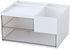Desk Drawer Organizer, White Storage Box with 2 Drawers and 4 Compartments for Multifunctional Desk Accessories