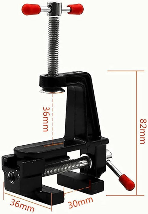 Mini Table Bench Vice Clamp for Jewelry, Model Making, DIY Repairs, Black Aluminum Alloy