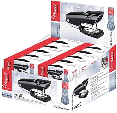 M352411 Essentials Mini Metal Stapler, 15 Pages, Black