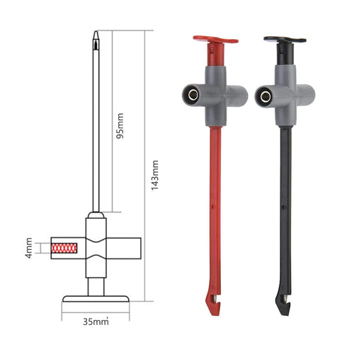 Wire Piercing Probe Clip, 2Pcs Insulation Piercing Clip Test Probe Kit for Automotive Multimeter Testing Tool