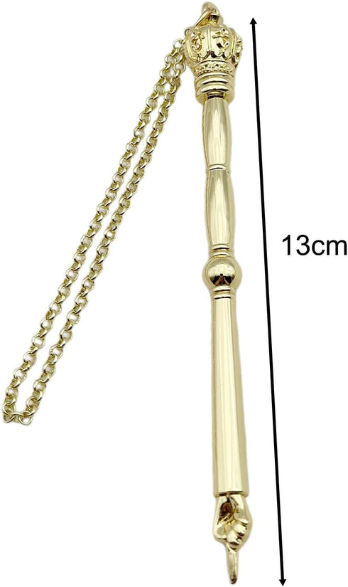 IEUDNS Bible Pointer Hand Pointer, Works of Art, Connected Chain Decorated,Bible Reading Tool,Torah Pointer, Gold Crown