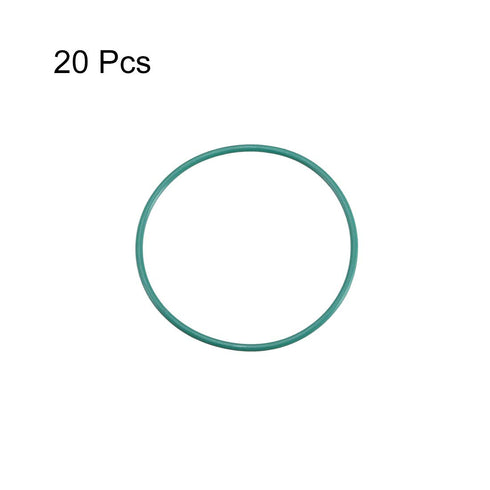 uxcell Fluorine Rubber O-Rings, 32mm OD 30mm ID 1mm Width FKM Seal Gasket for Machinery Plumbing, Green, Pack of 20
