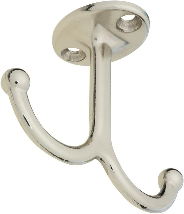 National Hardware N245-837 V165 Undershelf Coat Hooks, Nickel, 2 Pack