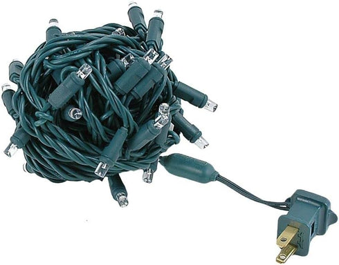 25ft 50 6" IP55, Dimmable, Novelty Lights LED Pure White Christmas Lights Outdoor/Indoor, Spacing, Green Wire String