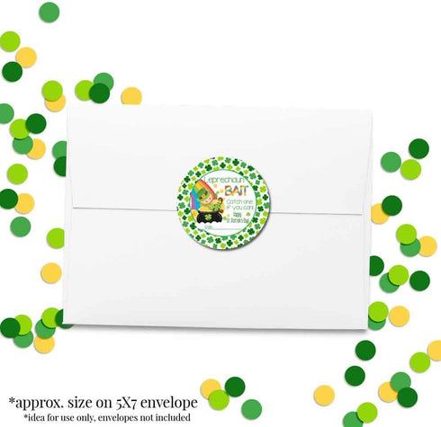 Leprechaun Bait Catch A Leprechaun St. Patrick’s Day Gift Tag Sticker Labels, 40 2" Party Circle Stickers by