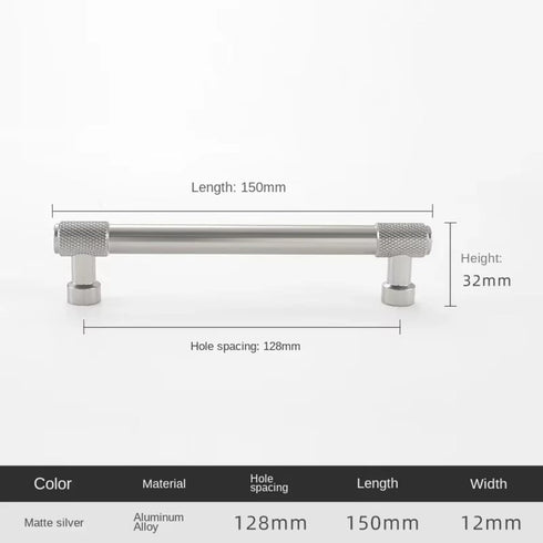 Aoleegatt Handles(Silver-128mm) Simple and Luxurious Solid Aluminum Alloy Door Handles Cabinets Wardrobes Pulls Bedside