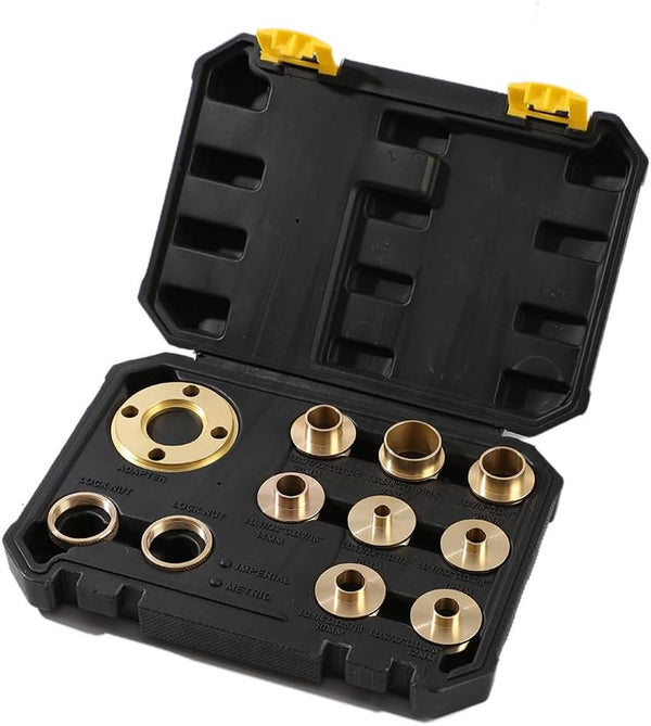 Wenzhon Router Template Guides Set - 11Pcs Brass Router Templates with Lock Nut