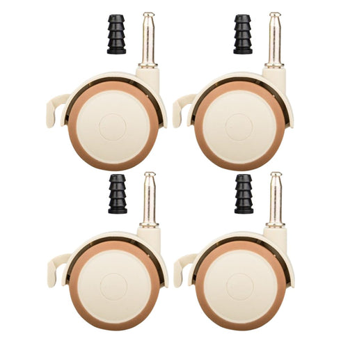 4pcs Stem Caster Wheels with Brake Silent Swivel Nursery Bed Frame Replacement