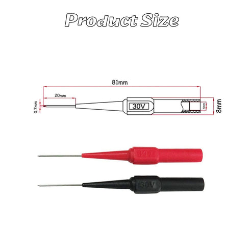 10PCS Multimeter Test Lead Extension Back Probes, Sharp Needle Micro Pin Stainless Steel for Banana Socket Tester