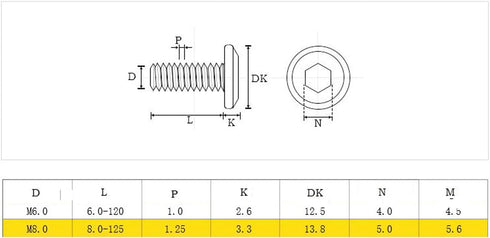 binifiMux 10-Pack M6 x 10mm Rivet Hex Socket Head Cap Connecting Bolt and Barrel Nut for Furniture