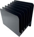 Huron Desktop File Organizer, Slant 6 Slot, Black Commercial Grade Steel for Office Storage