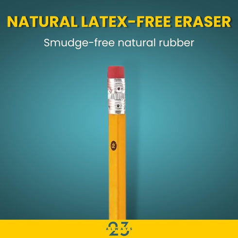 WoodCased Pencils, Yellow, Pre-sharpened with Erasers, 2 HB 12 Pack