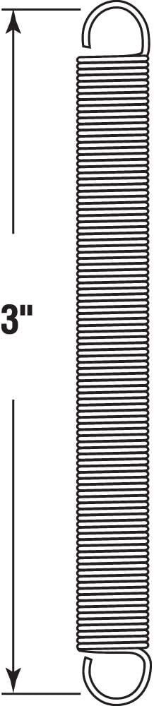 Prime-Line SP 9665 Extension Spring, Nickel-Plated Finish, 0.028 GA x 5/16 In. x 3 In., Closed Single Loop (2 Pack)