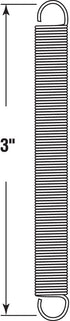 Prime-Line SP 9665 Extension Spring, Nickel-Plated Finish, 0.028 GA x 5/16 In. x 3 In., Closed Single Loop (2 Pack)