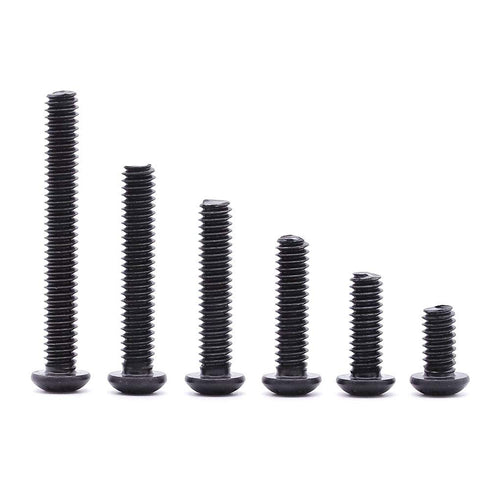 M5 x 25mm Button Head Socket Cap Screws Bolts (50 pcs), Grade 10.9 Alloy Steel, Black Oxide Finish, Full Machine Thread