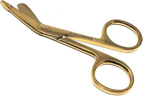 3.5" Bandage Scissors For Nurses Doctors Physicians RN, High Polish Premium Quality Stainless Steel (Gold)