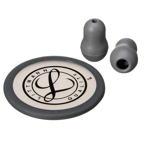 3M 40023 Littmann Stethoscope Spare Parts Kit Gray, Compatible with Master Classic II, Includes Snap Tight Soft-Sealing