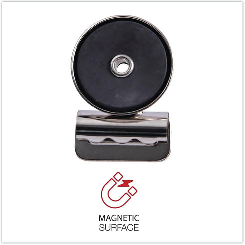Universal Bulldog Magnetic Clips, 31260, Metal, Nickel-Plated, 18/PK, 1 1/4-Inch Wide, 7/16-Inch Capacity