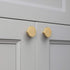 RZDEAL 4Pcs Solid Brass Round Dresser Drawer Knobs and Pulls, Simple Decorative Kitchen Cabinet Door Handles