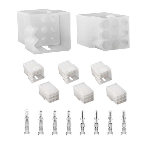 JRready ST6419 Standard.093" Pin and Socket Power Connectors 9 Circuits (4 Matched Sets), 14-20 AWG, Compatible with