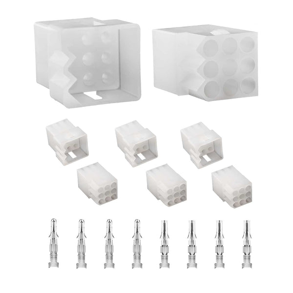 JRready ST6419 Standard.093" Pin and Socket Power Connectors 9 Circuits (4 Matched Sets), 14-20 AWG, Compatible with
