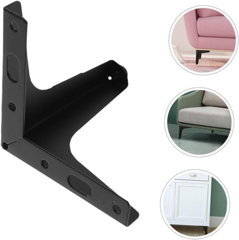4pcs 17cm Set, Garneck Black Metal Triangle Furniture Legs Cabinet Feet Replacement for Sofa, Couch, Stool and Bathroom