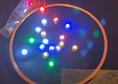 80mm 5V Taidacent Long Distance Wireless LED Coil Inductive Coil and Ten Colorful Wireless LEDs Lights Brightness