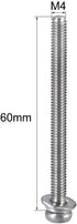 uxcell M4 x 60mm Stainless Steel Phillips Pan Head Machine Screws, 5pcs with Spring Washer and Plain Washers