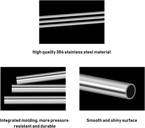 5/16" OD 304 Stainless Steel Tube, Thickened Seamless Tubing Round Metal Pipe, 7.87" Length, 4 Pcs Industrial Metal