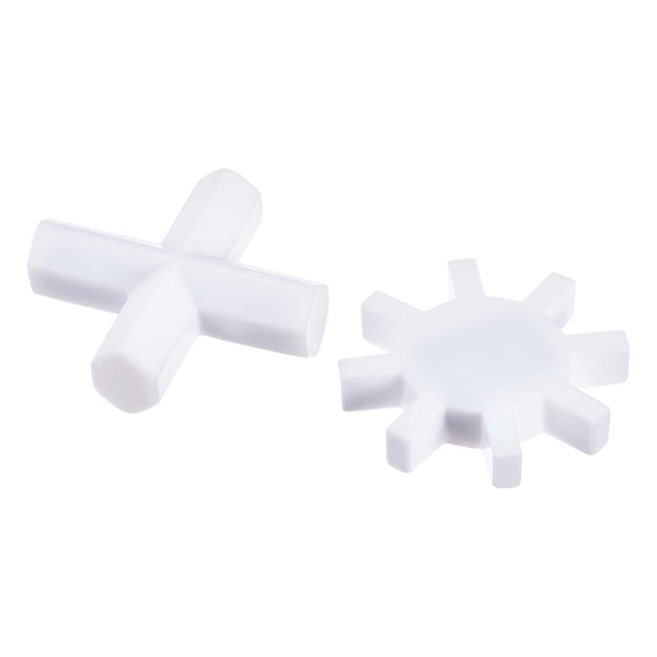 MECCANIXITY Magnetic Stirrer Mixer Stir Bar Rod, Cross/Gear Shape Coating Magnet White for Laboratory 2in1 Set