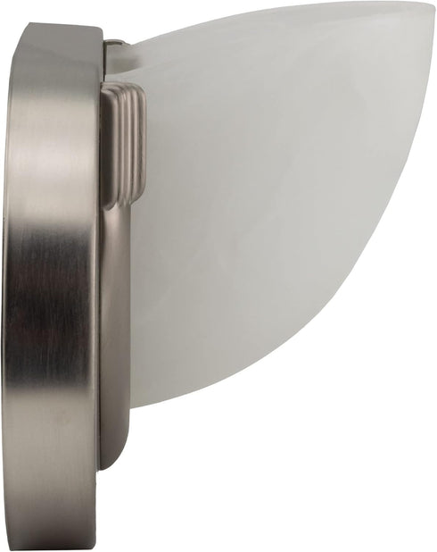 RecPro 12V RV Wall Sconce Brushed Nickel with Frosted Sconce